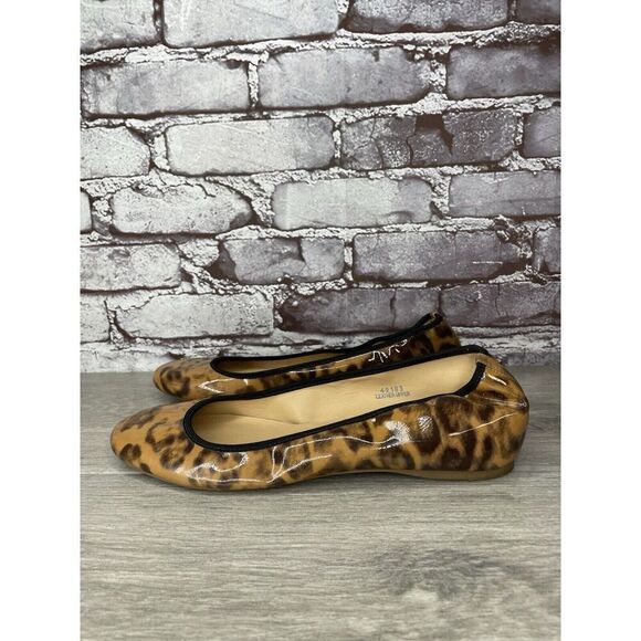J. Crew Caramel Animal Print Patent Leather Ballet Flats Women’s Sz 9M US/40EU - Picture 7 of 16